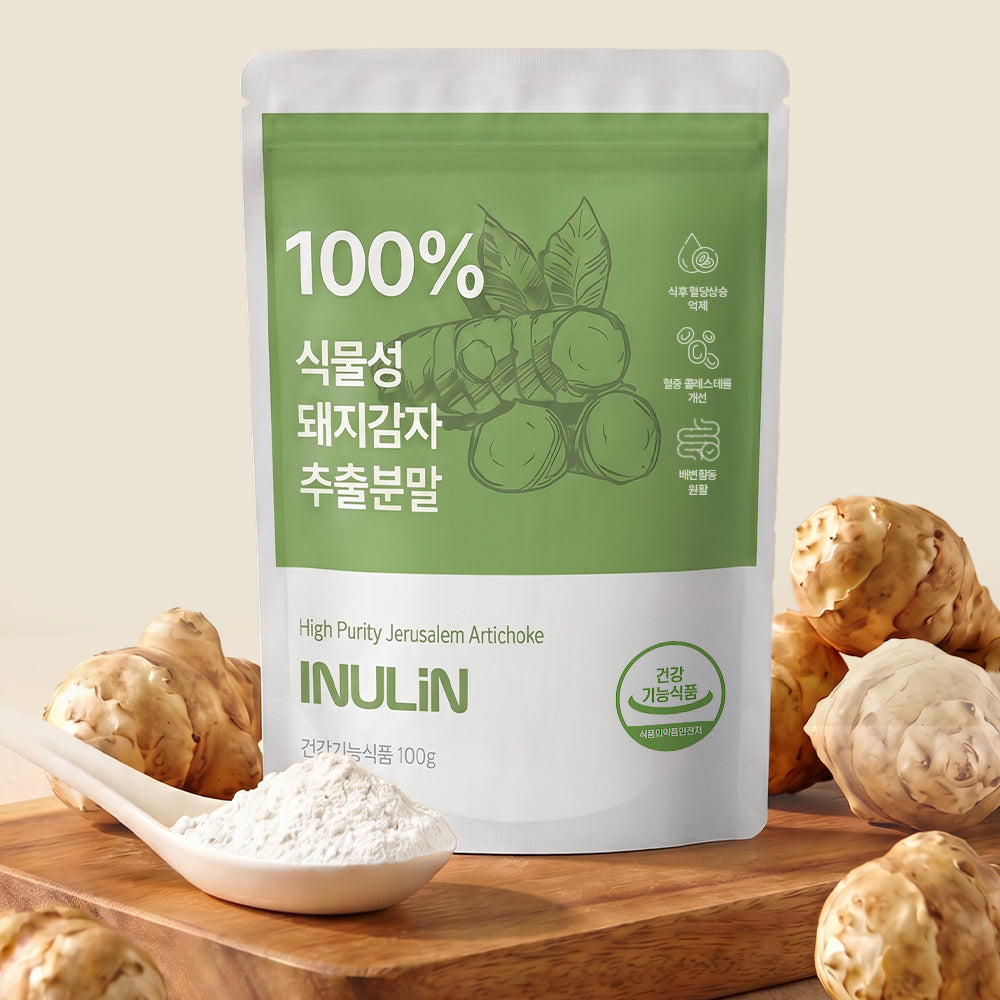 【韓国機能性表示食品】イヌリンパウダー 菊芋 100% 高純度食物繊維 100g 血糖値 コレステロール 腸活 健康習慣