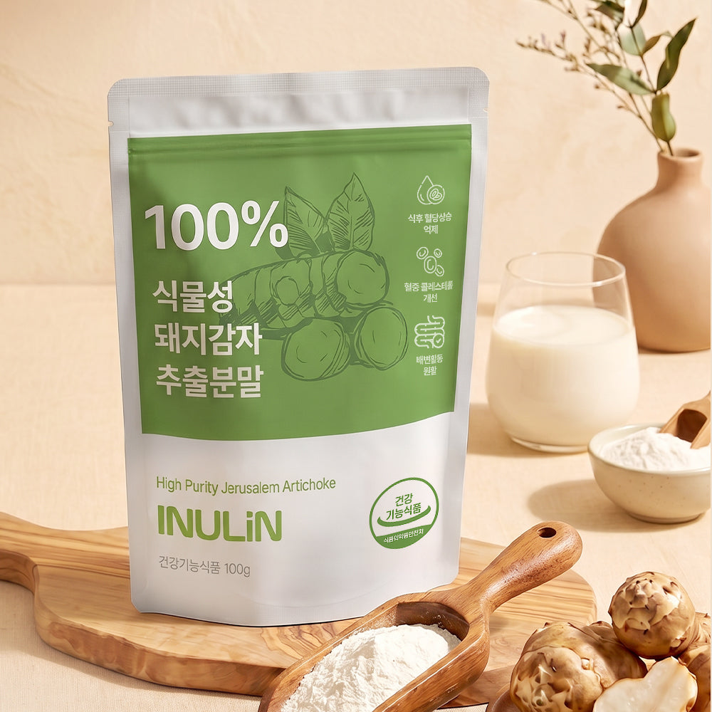 【韓国機能性表示食品】イヌリンパウダー 菊芋 100% 高純度食物繊維 100g 血糖値 コレステロール 腸活 健康習慣