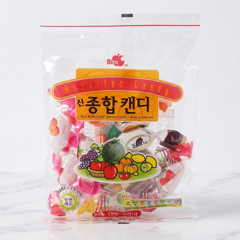 【マートコリア】シン 総合キャンディ 110g フルーツ 飴 アソート 韓国レトロお菓子：国民商会日本公式