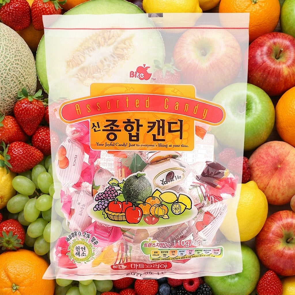 【マートコリア】シン 総合キャンディ 110g フルーツ 飴 アソート 韓国レトロお菓子：国民商会日本公式