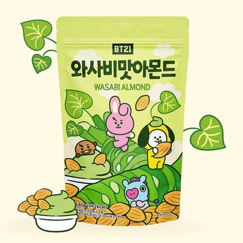 BT21 わさび味アーモンド 180g 韓国定番お菓子 ピリ辛おつまみ スナック：国民商会日本公式