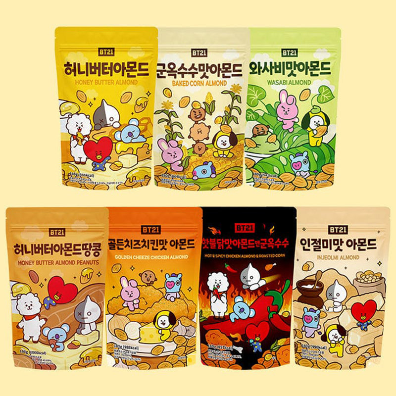 BT21 ホットブルダック味 アーモンド 180g 韓国大人気の激辛お土産スナック：国民商会日本公式