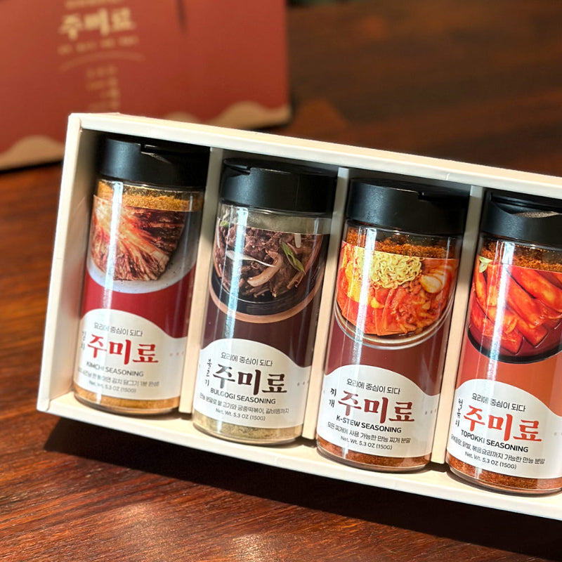 万能粉末調味料 主味料 4種セット チゲ プルコギ キムチ トッポッキ 各150g 韓国料理の素 ギフトボックス