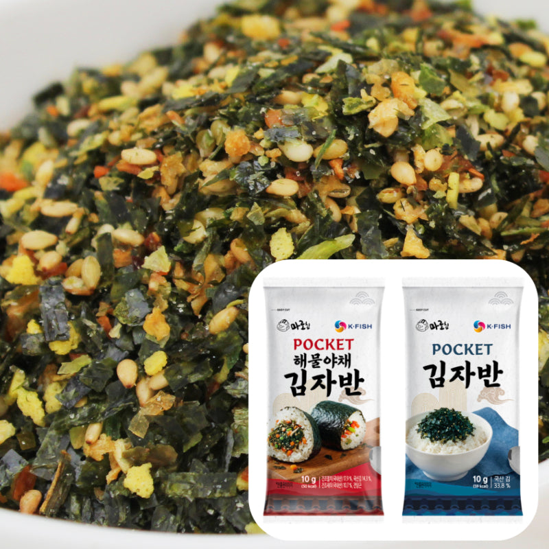 ポケット キムジャバン 10包入 韓国のり ふりかけ 食べきり個包装 海苔 海鮮野菜 おにぎり ごはんのお供：国民商会日本公式