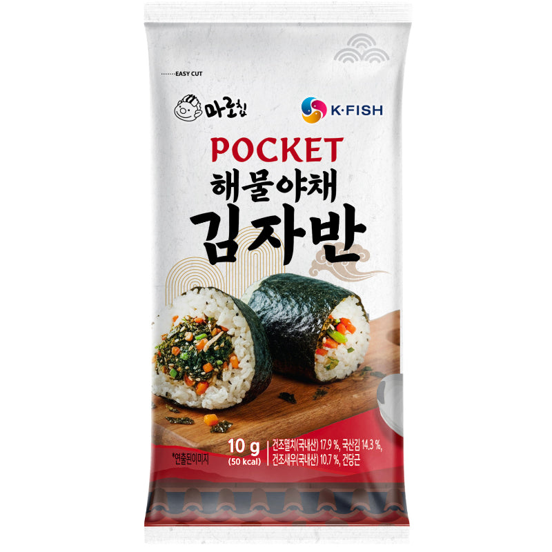ポケット キムジャバン 10包入 韓国のり ふりかけ 食べきり個包装 海苔 海鮮野菜 おにぎり ごはんのお供：国民商会日本公式