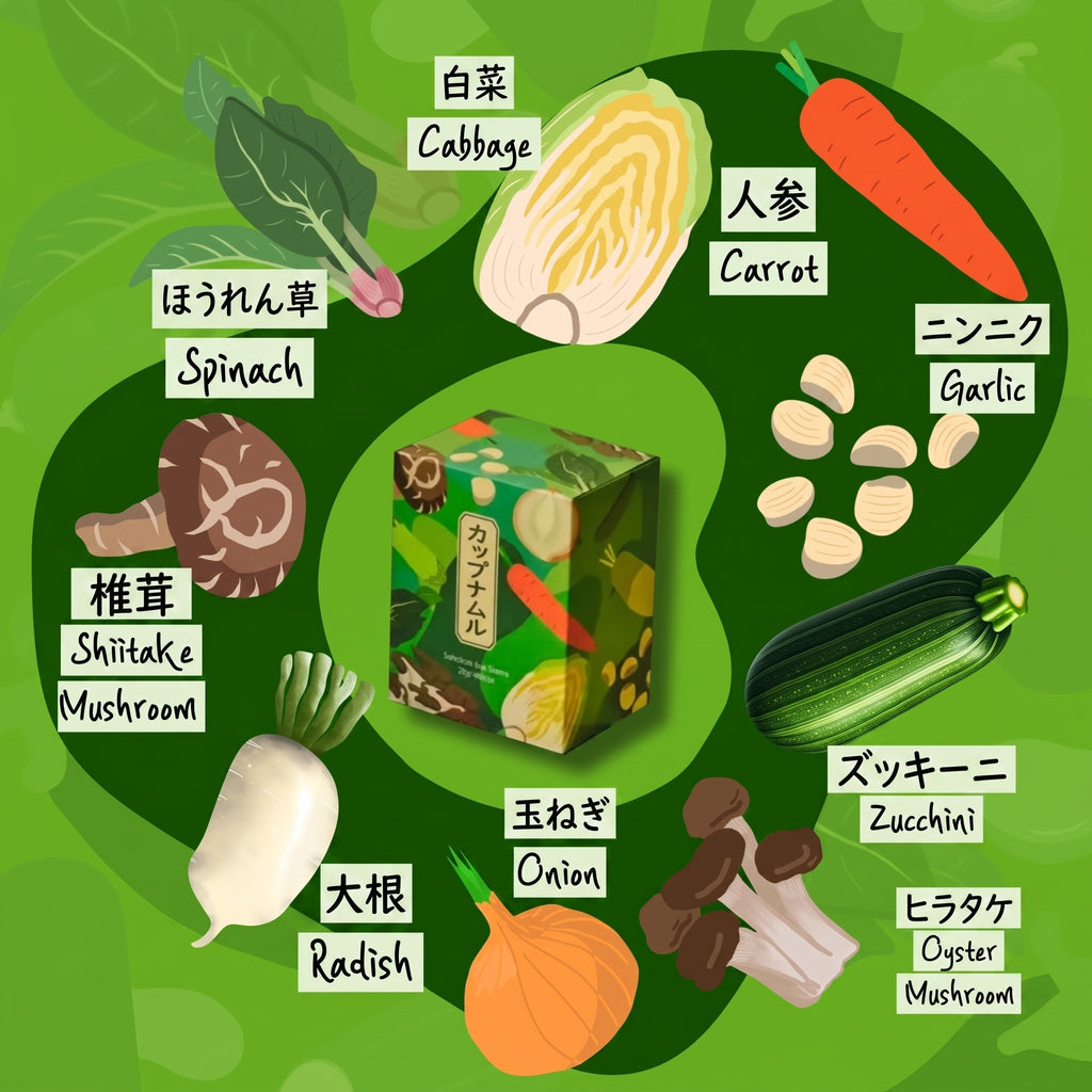 10種の即席ナムル カップナムル お湯で1秒 水で4分 ビビンバ チャプチェ 非常食 キャンプ・アウトドア食品 常温保存：国民商会日本公式