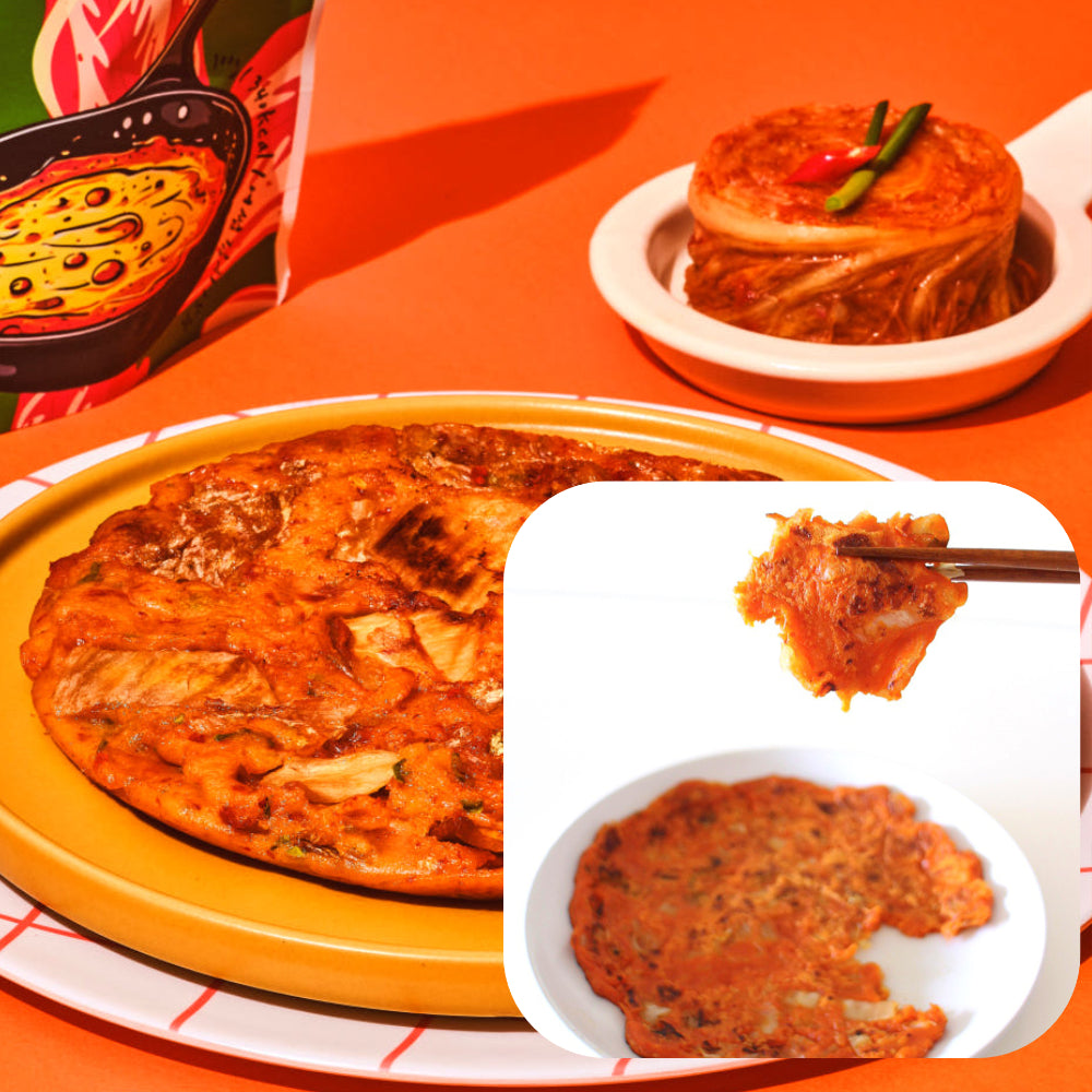 本格韓国キムチチヂミ 手作りキット100g サリークック 水を入れて5分焼くだけ 簡単調理 おつまみ おかず