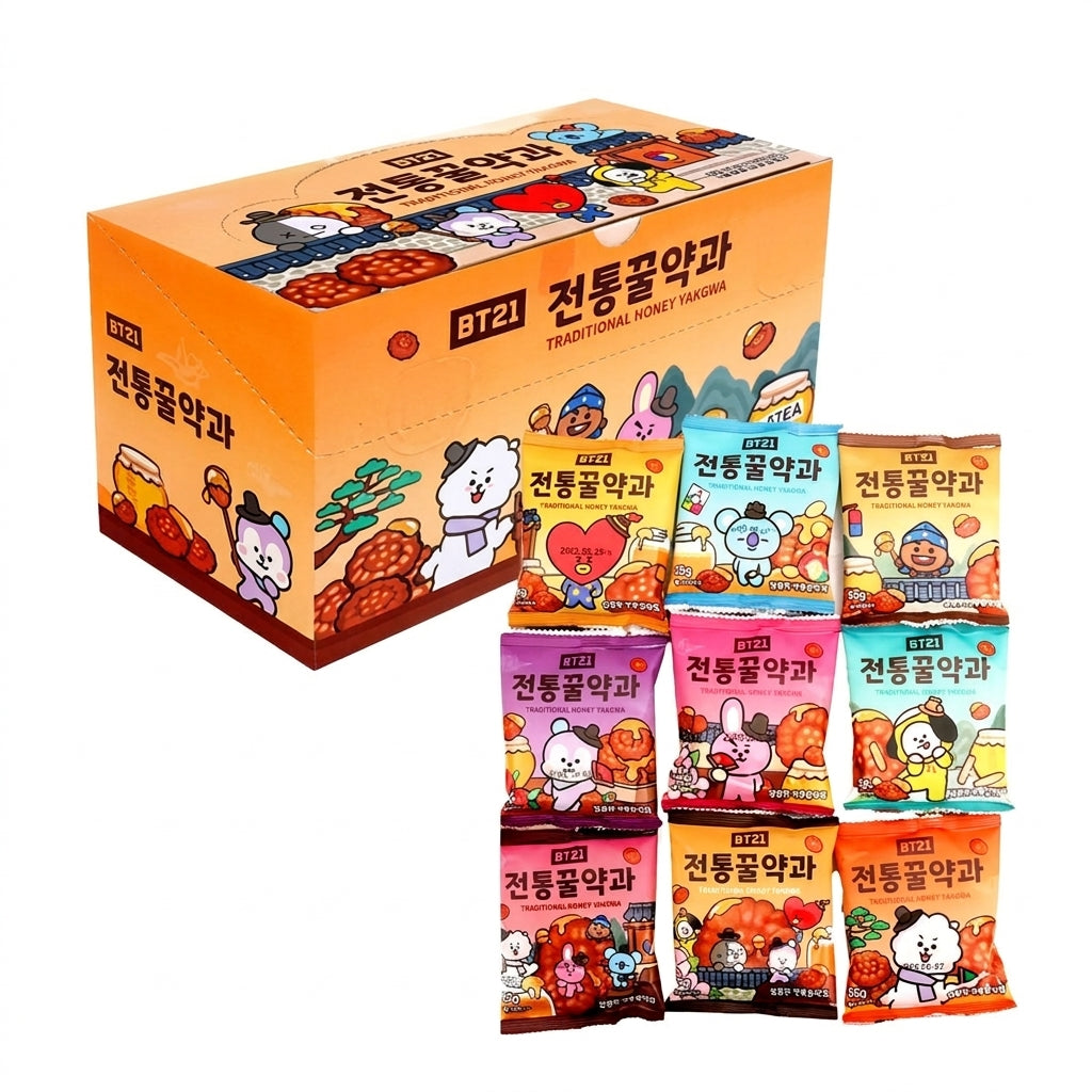 BT21 韓国伝統 はちみつ薬菓 55g 12個セット ヤックァ 伝統菓子 個包装 お菓子 おやつ 韓国お土産：国民商会日本公式