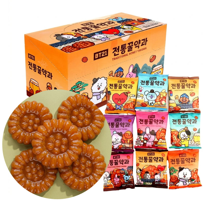 BT21 韓国伝統 はちみつ薬菓 55g 12個セット ヤックァ 伝統菓子 個包装 お菓子 おやつ 韓国お土産：国民商会日本公式