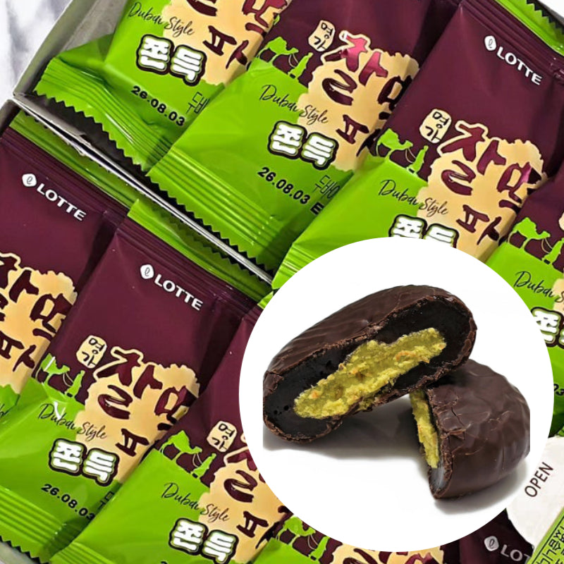 【ロッテ】名家 チャルトックパイ ドバイ風 ピスタチオ 300g 10個入 カダイフ入り 韓国 お菓子 チョコパイ お一人様2点まで：国民商会日本公式