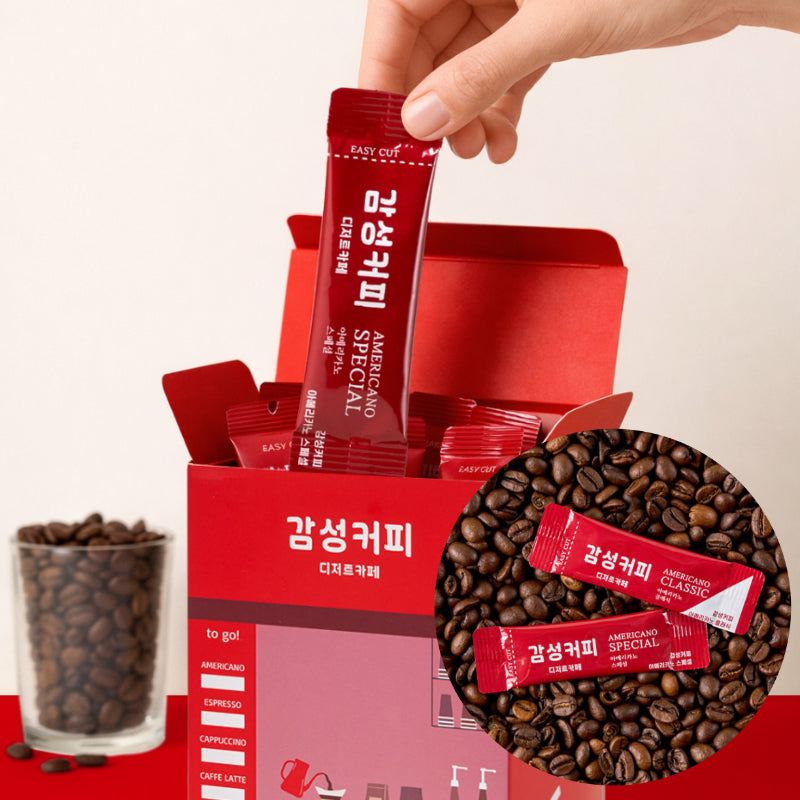 【感性コーヒー】クラシック アメリカーノ コーヒー 100本入り 韓国人気カフェ スティック 大容量 ブラック：国民商会日本公式