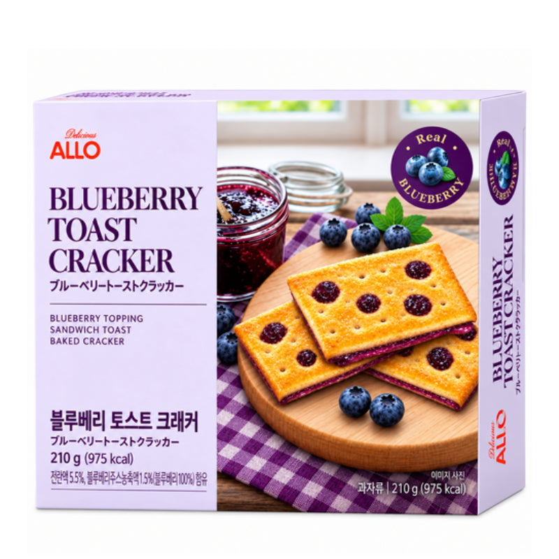 ALLO ブルーベリー トーストクラッカー 60g 5袋セット 韓国お菓子 フルーツ スナック