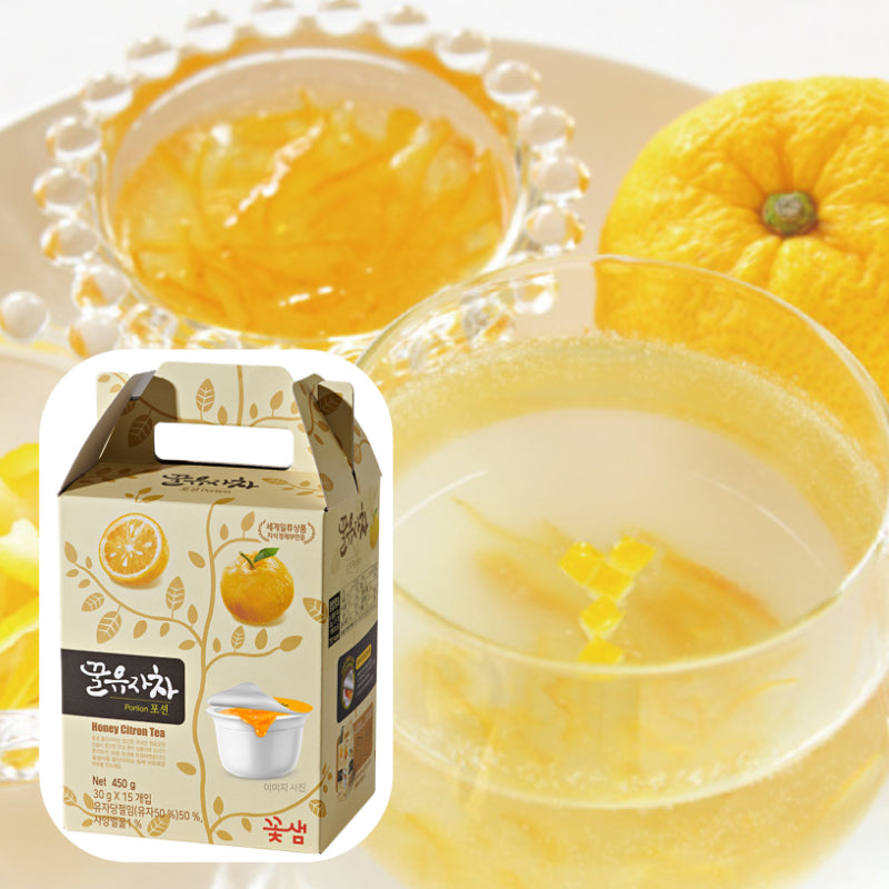 ゆず茶 はちみつゆず茶 KOTSAM 花泉 ポーション 30g 15個入り 個包装 希釈用 韓国 お茶