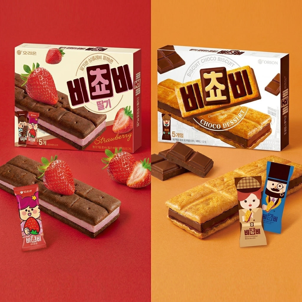 オリオン ビチョビ 125g 8個セット チョコ ストロベリー 韓国人気お菓子 ビスケット