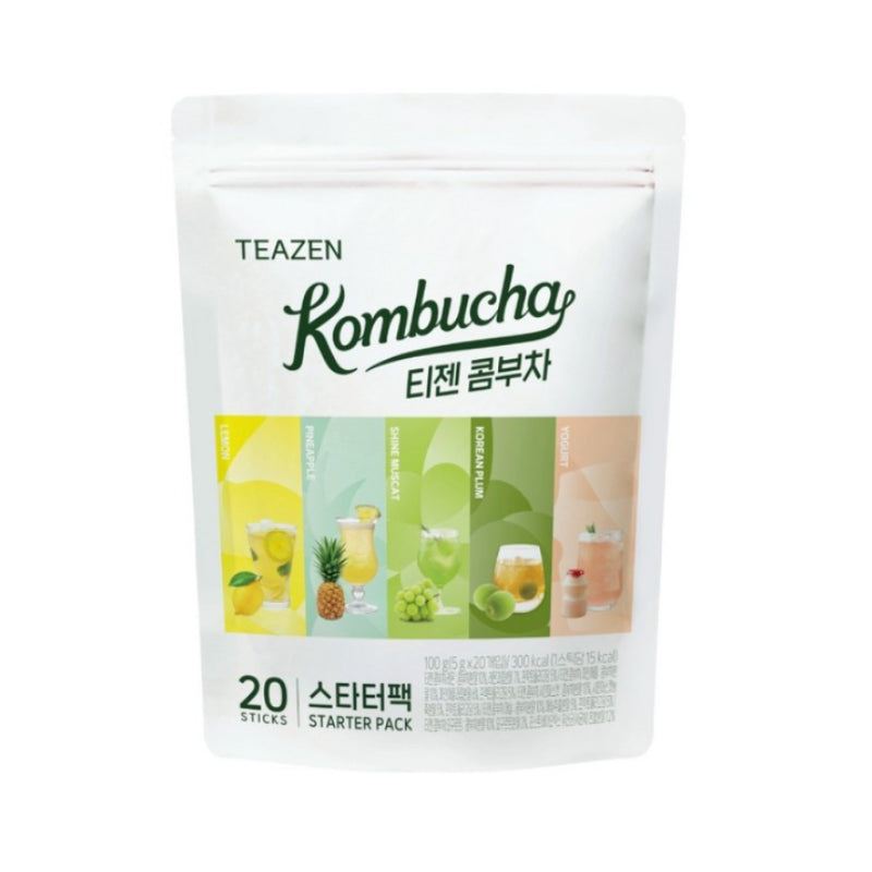 TEAZEN ティーゼン コンブチャ スターターパック 20スティック 5種 各4スティック 糖類ゼロ 韓国大人気ドリンク