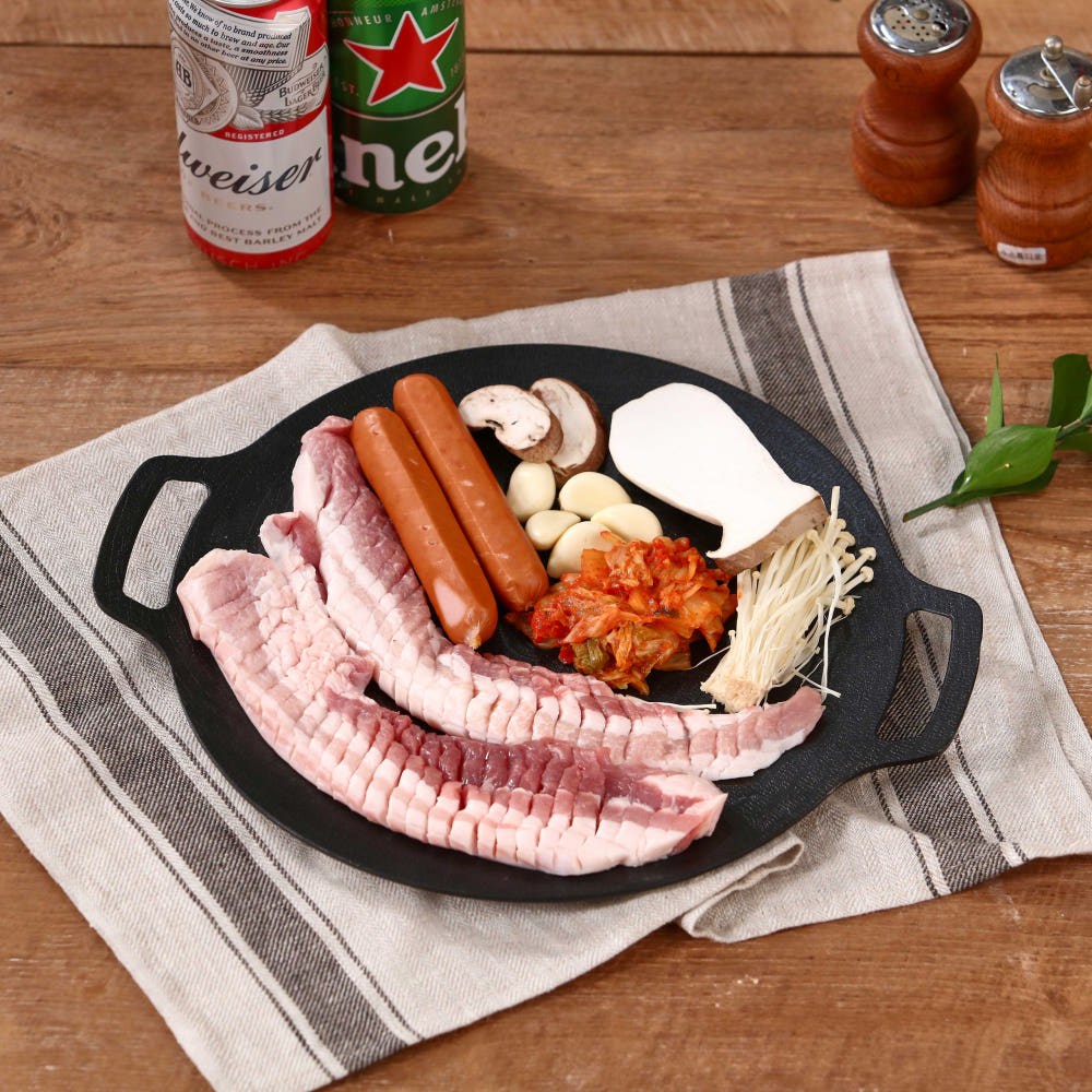 韓国製 ラチェナ グリドル 30cm IH対応 オール熱源 焼肉プレート サムギョプサル 鉄板 キャンプ 卓上：国民商会日本公式