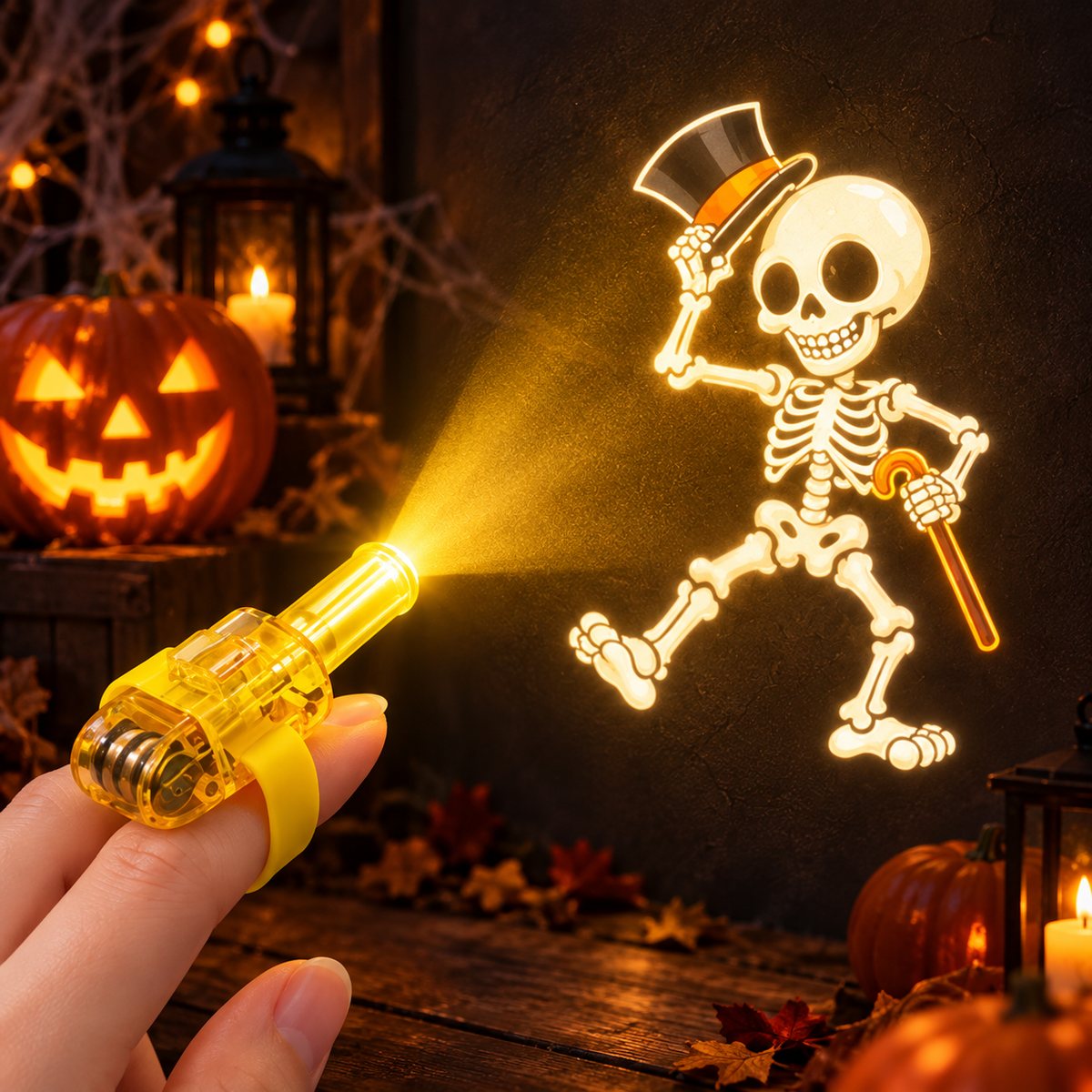 ハロウィン フィンガーライト 8個セット 光るおもちゃ プロジェクターライト パーティーグッズ プチギフト イベント