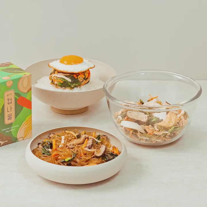 10種の即席ナムル カップナムル お湯で1秒 水で4分 ビビンバ チャプチェ 非常食 キャンプ・アウトドア食品 常温保存