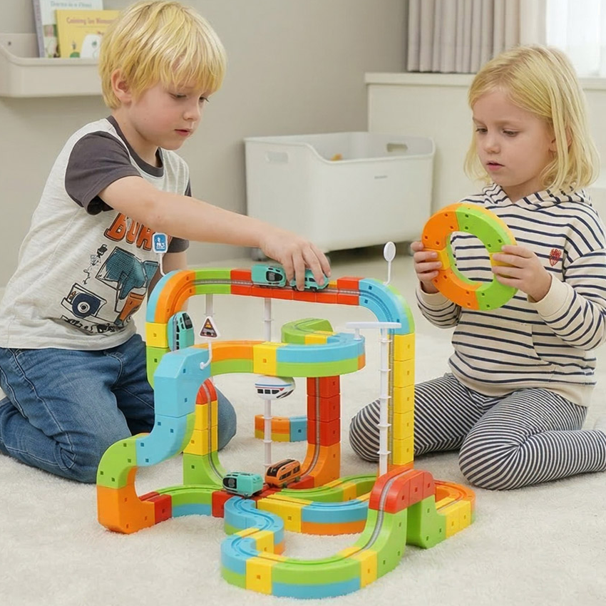 レールブロック 48ピース 88ピース 選べる知育玩具 コース作り 車 スロープトイ 組み立て おもちゃ 子供 誕生日 プレゼント